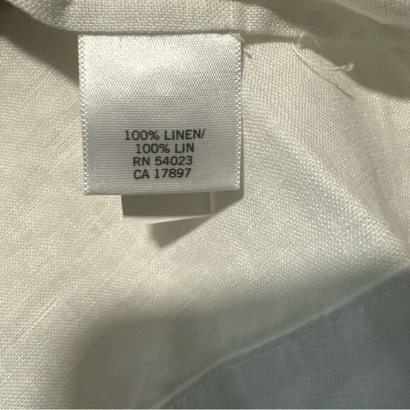 Banana Republic White 100% Linen Long Sleeve Shirt Tunic - Picture 13 of 13
